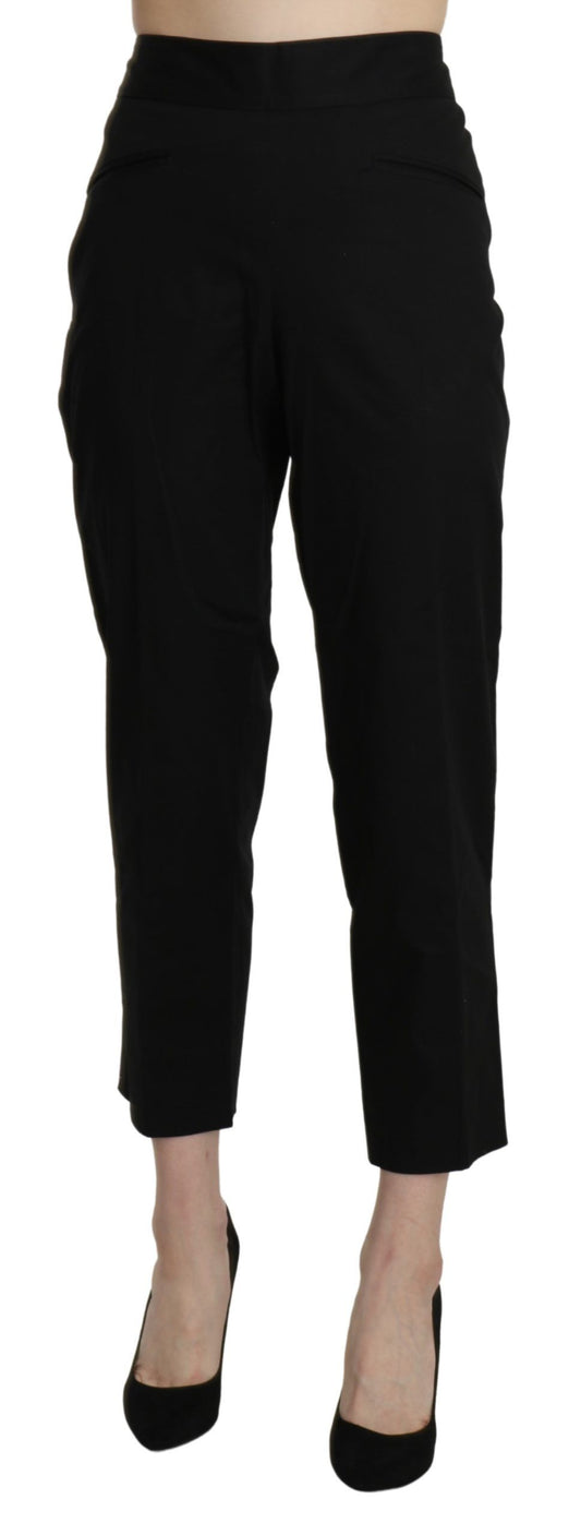 Pantalon droit court taille haute noir BENCIVENGA
