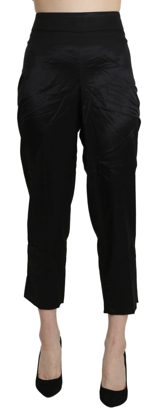 Pantalon droit court taille haute noir BENCIVENGA