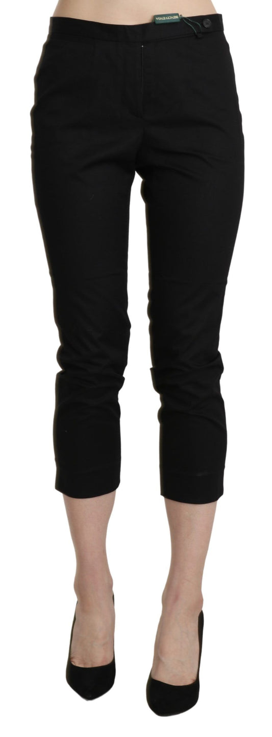 Pantalon skinny court taille haute noir BENCIVENGA