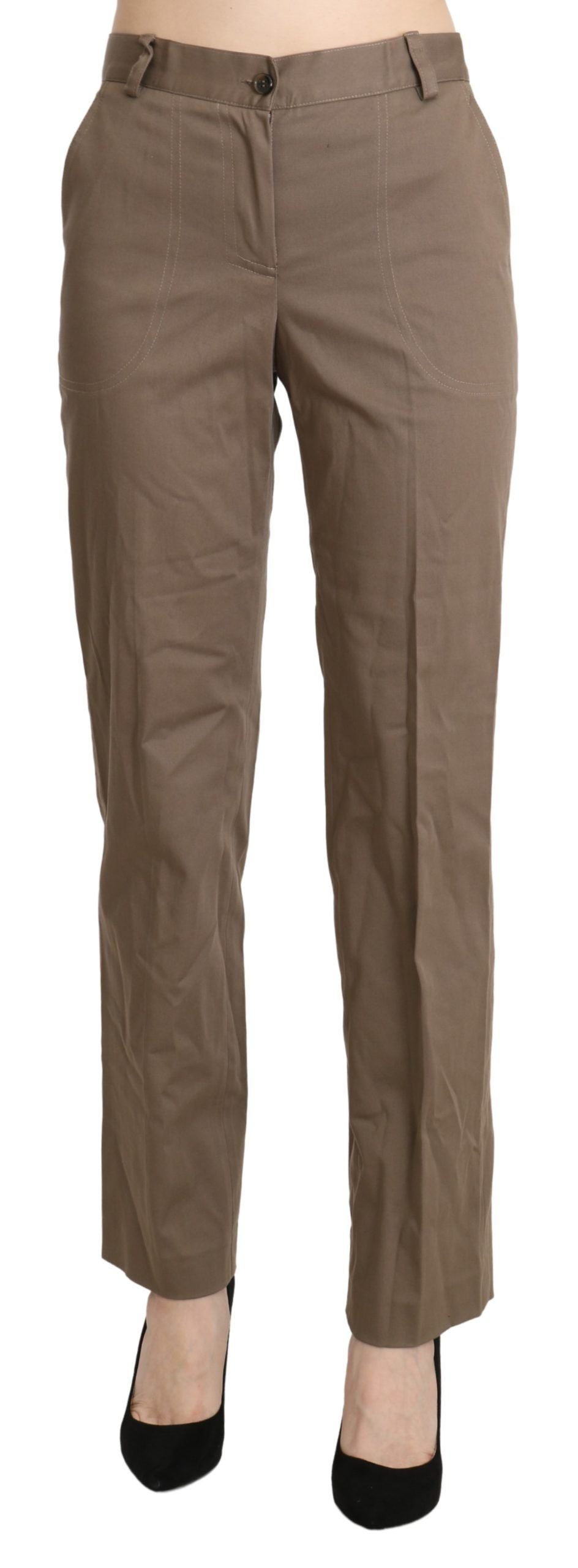 Pantalon droit taille haute marron BENCIVENGA