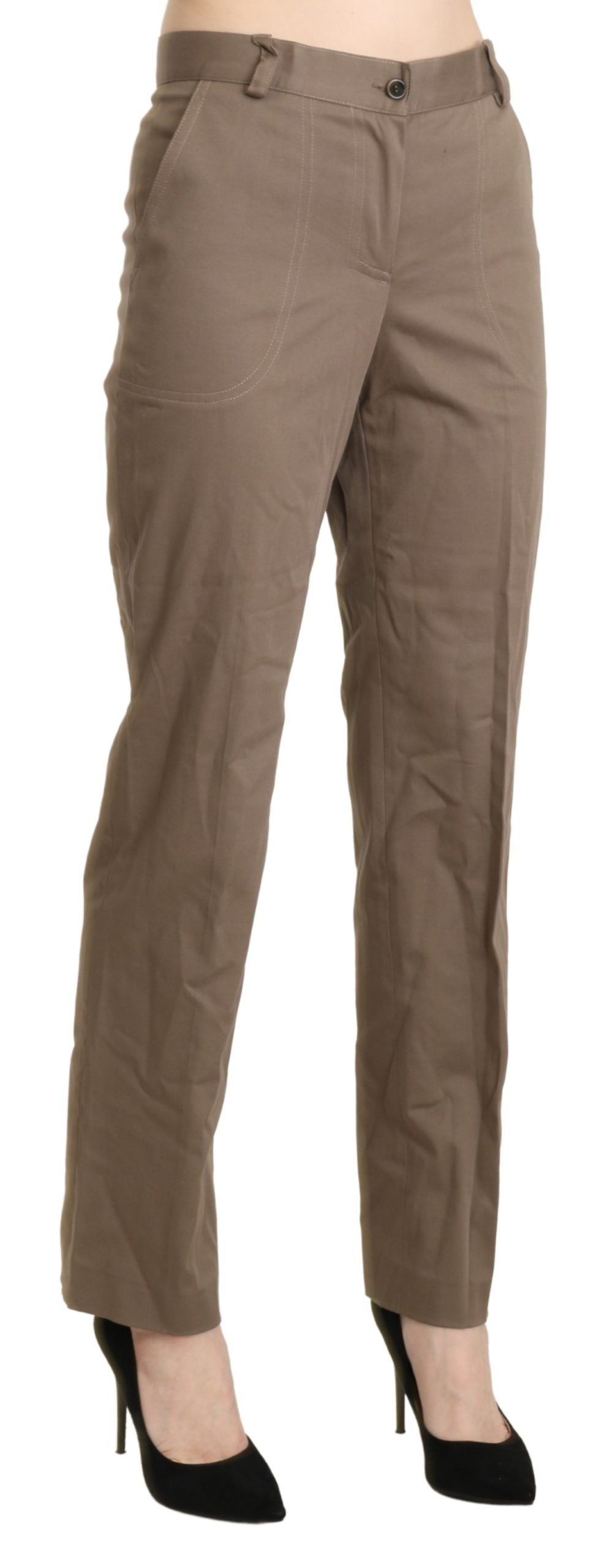 Pantalon droit taille haute marron BENCIVENGA