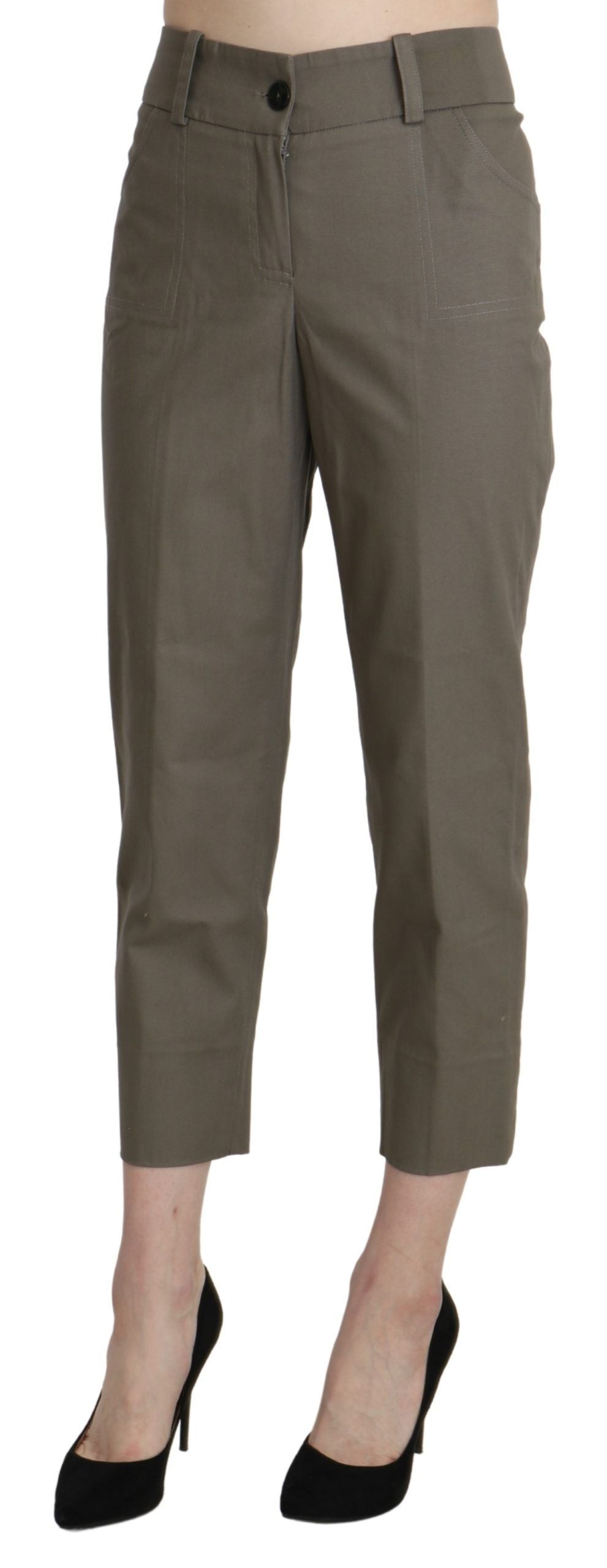 Pantalon court taille haute gris BENCIVENGA