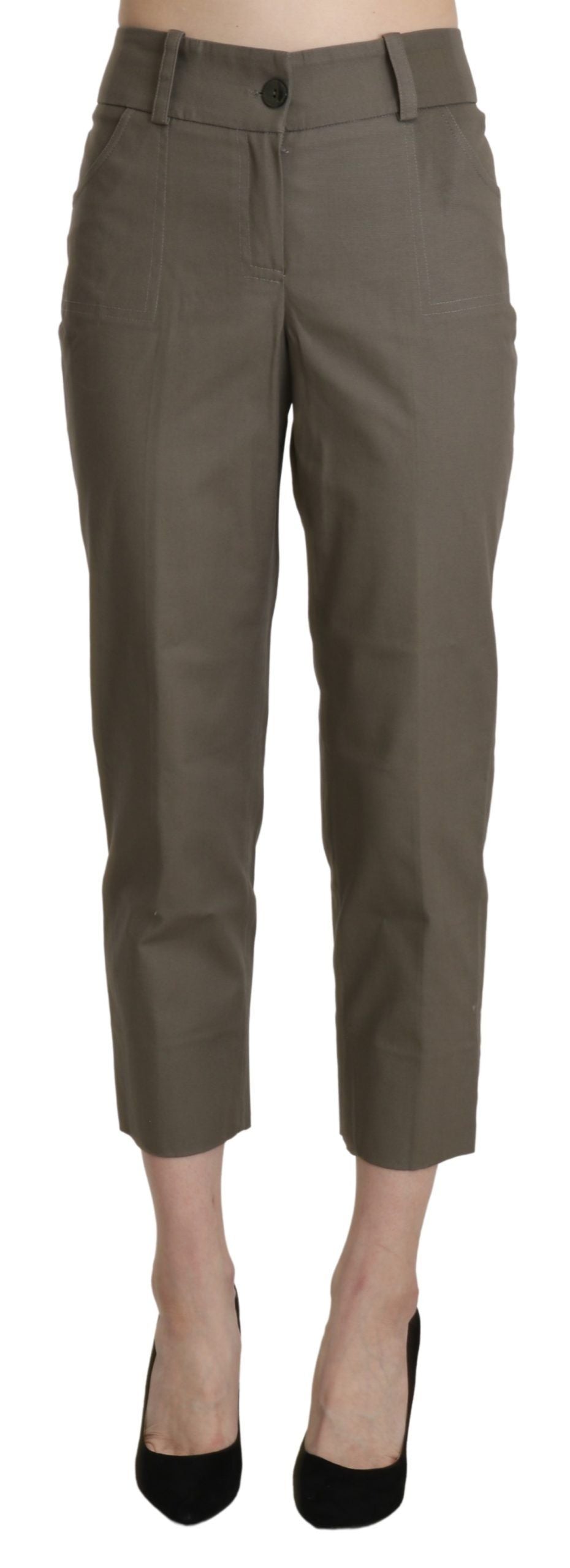 Pantalon court taille haute gris BENCIVENGA