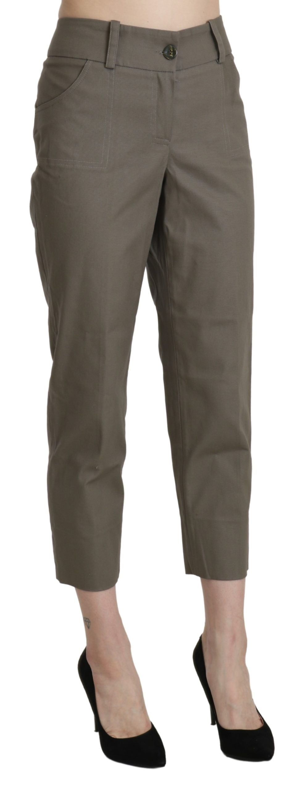 Pantalon court taille haute gris BENCIVENGA