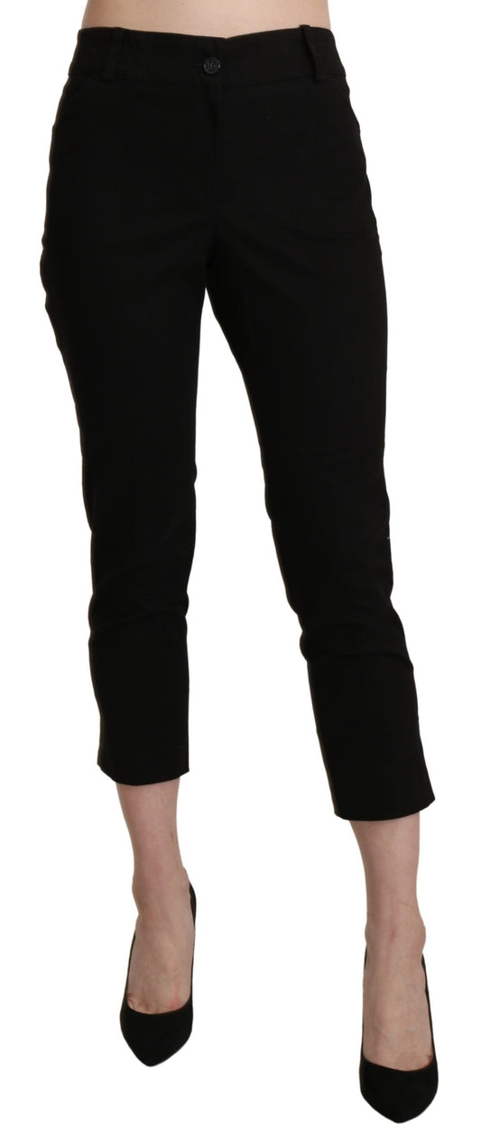 Pantalon skinny court taille haute noir BENCIVENGA