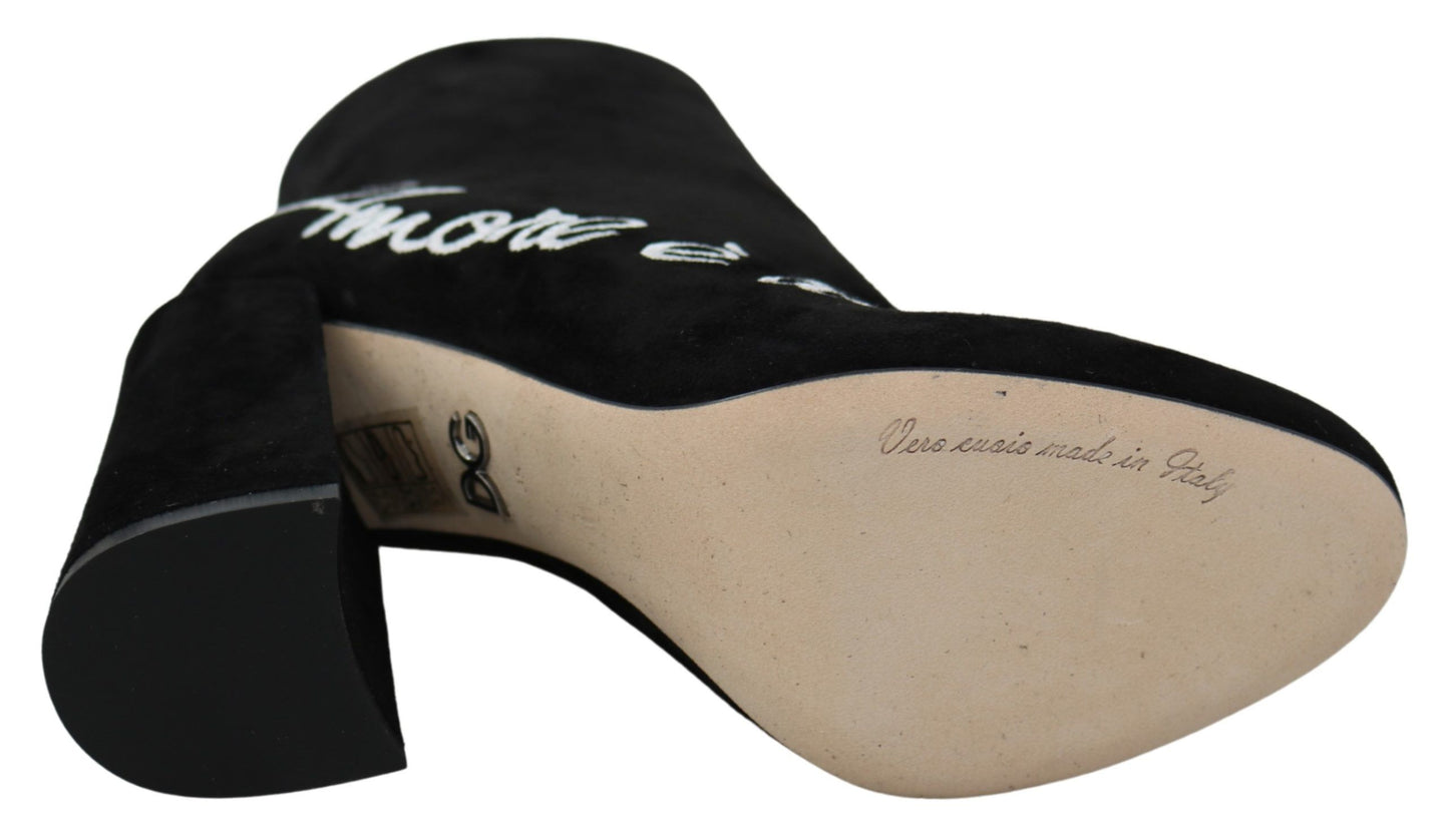 Chaussures Dolce &amp; Gabbana en daim noir Love Is Beauty