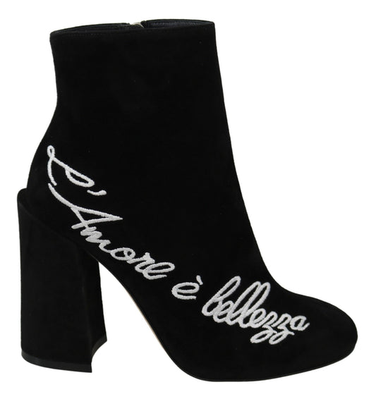 Chaussures Dolce &amp; Gabbana en daim noir Love Is Beauty