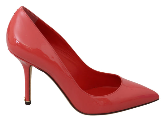 Escarpins à talons en cuir verni rose foncé Dolce &amp; Gabbana