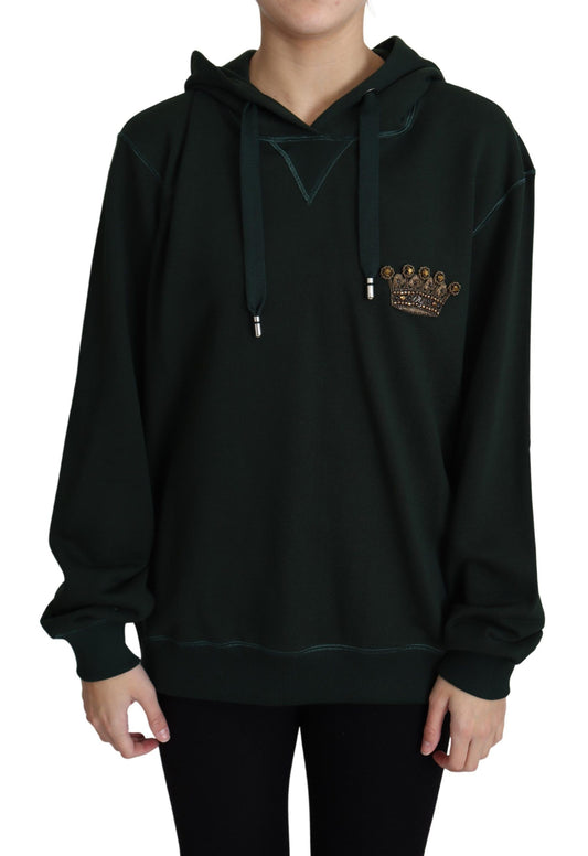 Sweat à capuche Dolce &amp; Gabbana avec broderie couronne vert foncé