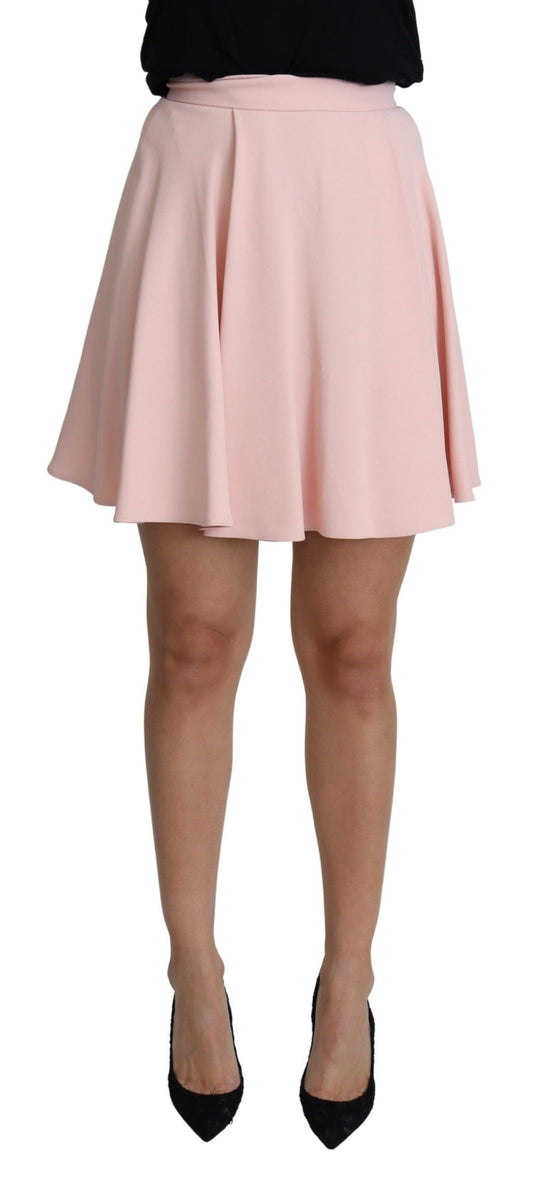 Mini robe trapèze évasée plissée rose Dolce &amp; Gabbana en rayonne