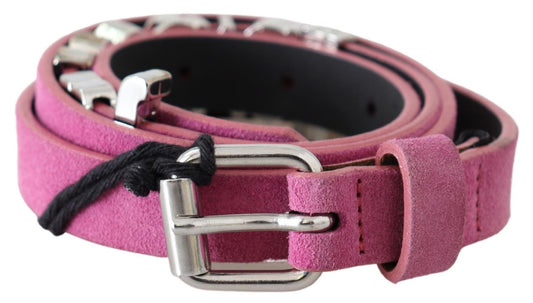 Ceinture Just Cavalli avec boucle en métal chromé rose argenté