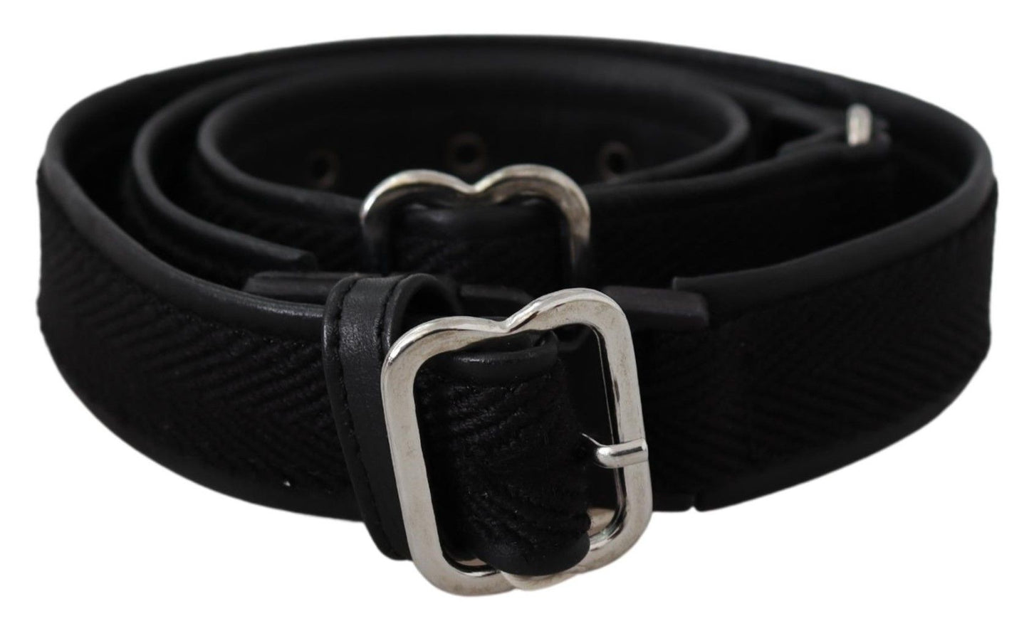 GF Ferre Gürtel aus schwarzem Leder mit silberner Chrom-Metallschnalle