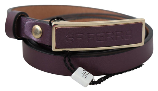 GF Ferre – Schmaler Taillengürtel aus Leder mit goldener Logoschnalle