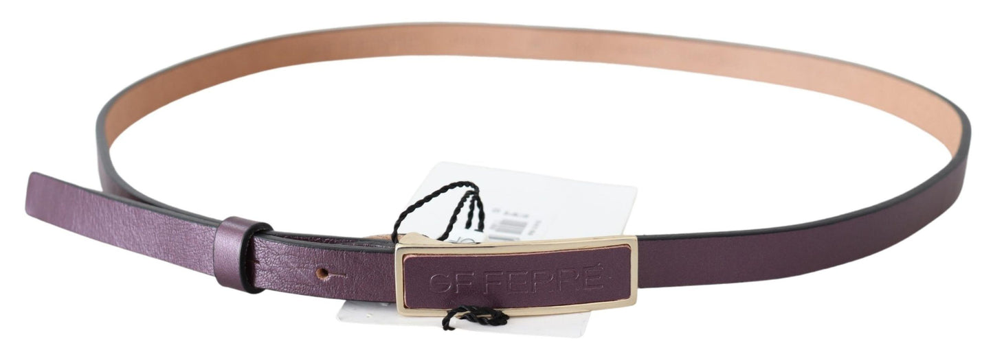 GF Ferre – Schmaler Taillengürtel aus Leder mit goldener Logoschnalle