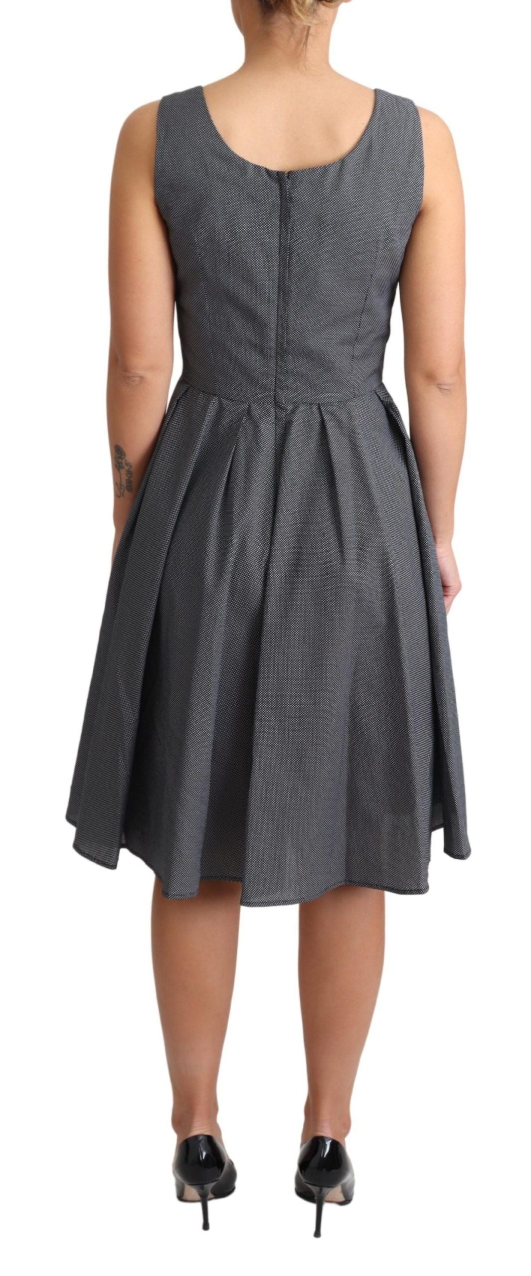 Robe trapèze en coton noir à pois Dolce &amp; Gabbana