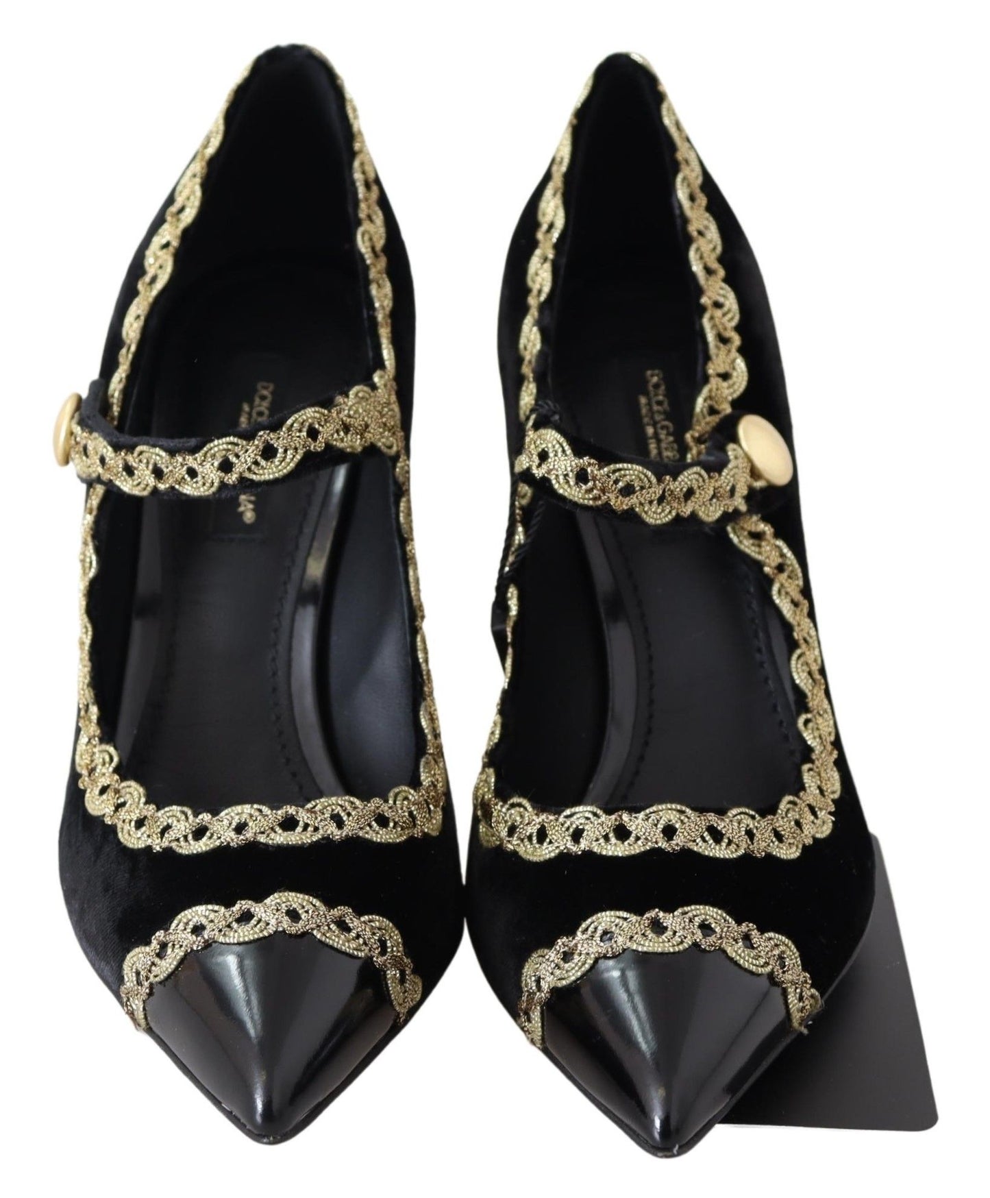 Escarpins Mary Janes Dolce &amp; Gabbana en velours noir doré