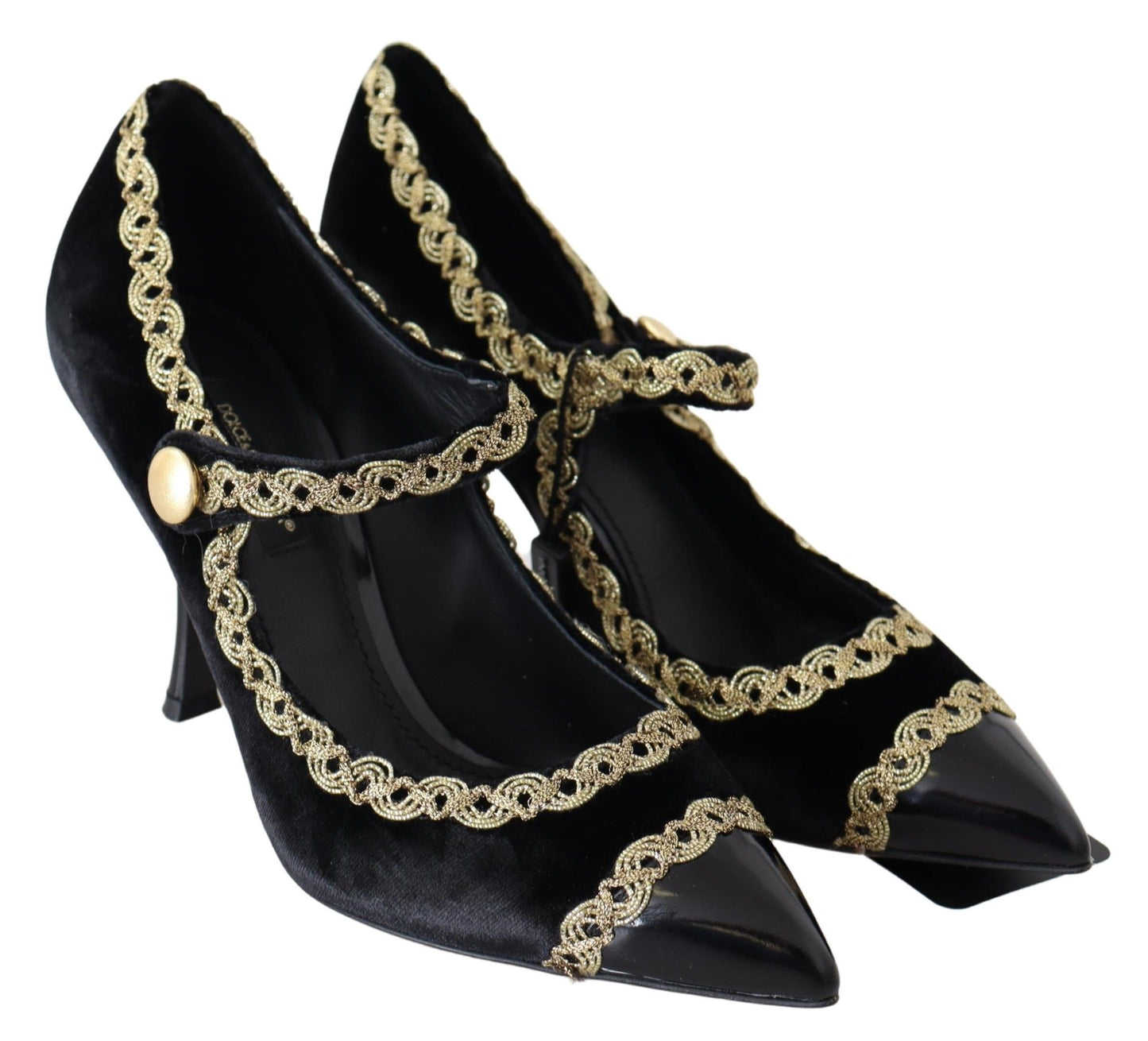 Escarpins Mary Janes Dolce &amp; Gabbana en velours noir doré