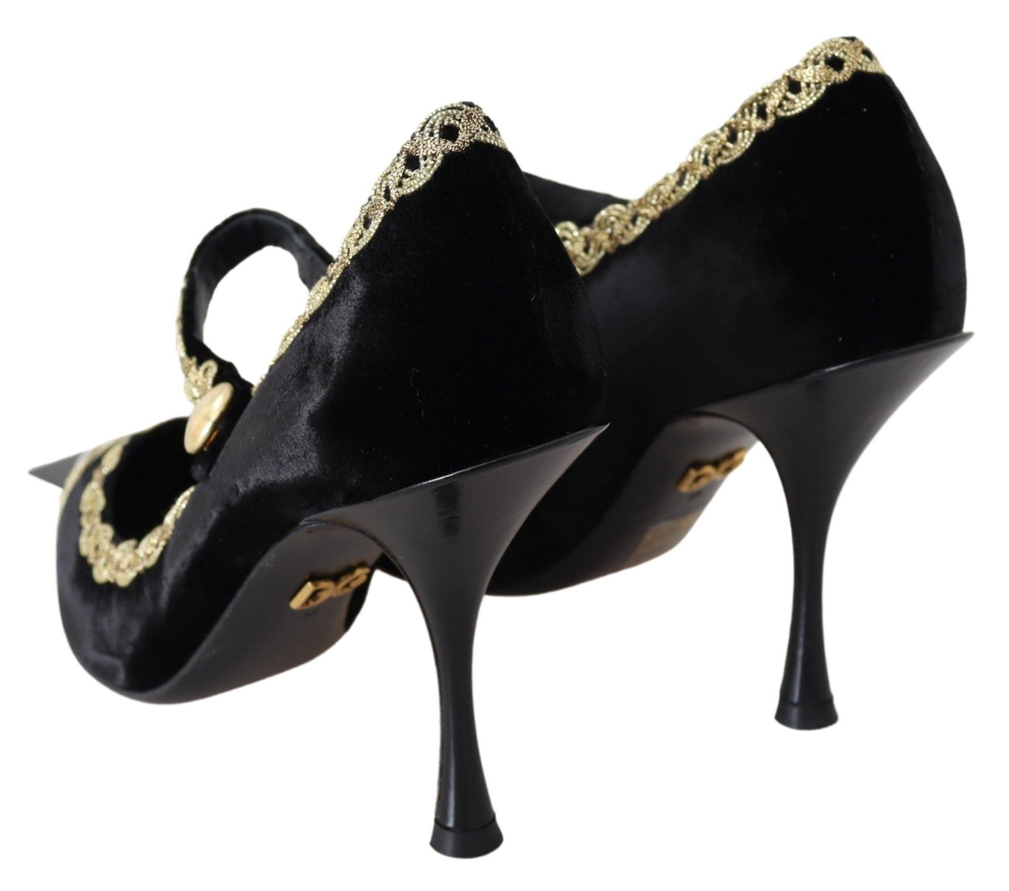 Escarpins Mary Janes Dolce &amp; Gabbana en velours noir doré