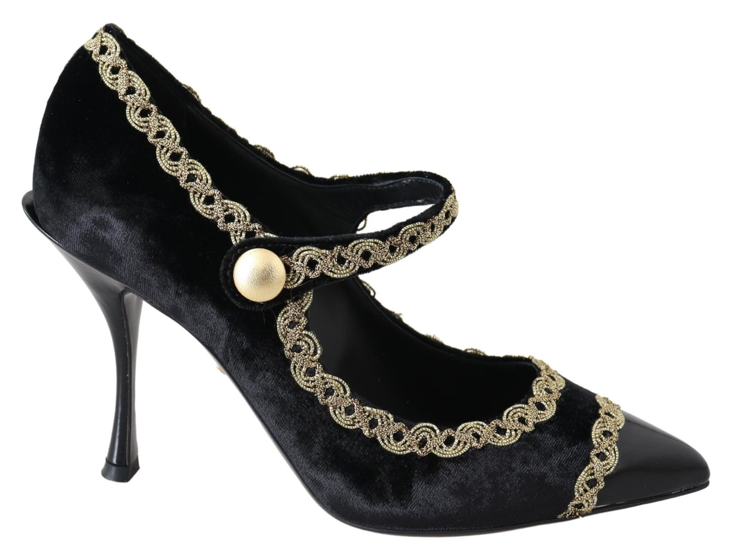 Escarpins Mary Janes Dolce &amp; Gabbana en velours noir doré