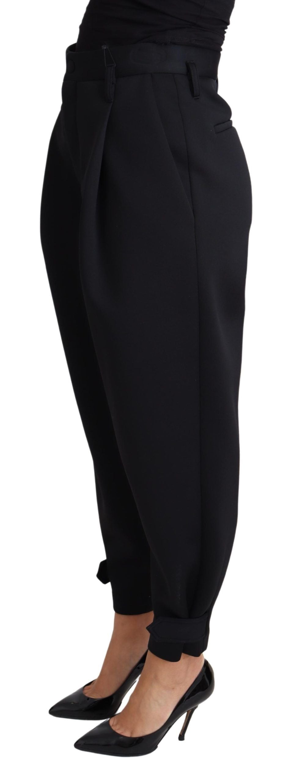 Robe courte noire Dolce &amp; Gabbana et pantalon taille haute en polyester