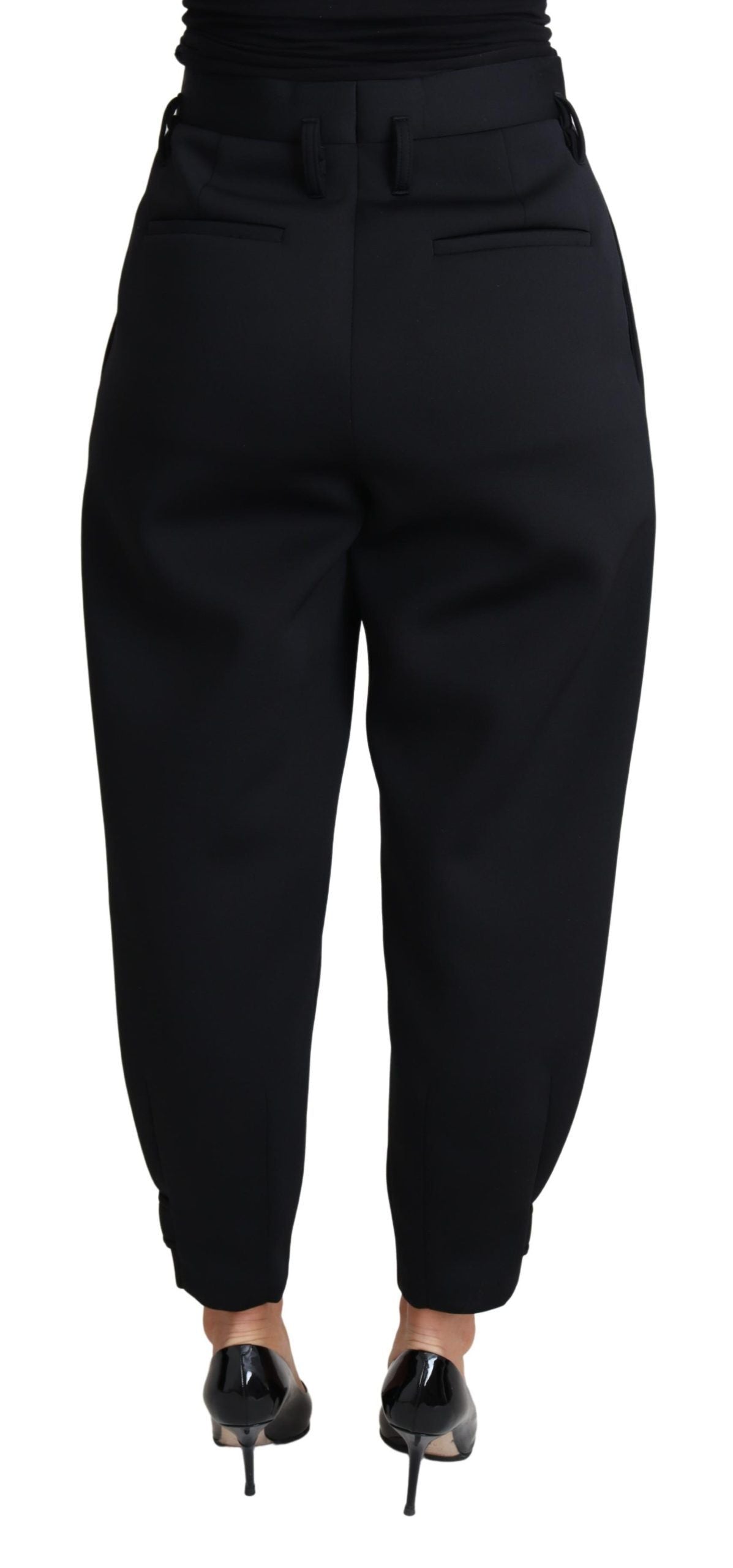 Robe courte noire Dolce &amp; Gabbana et pantalon taille haute en polyester