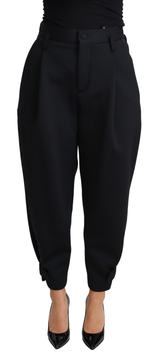 Robe courte noire Dolce &amp; Gabbana et pantalon taille haute en polyester