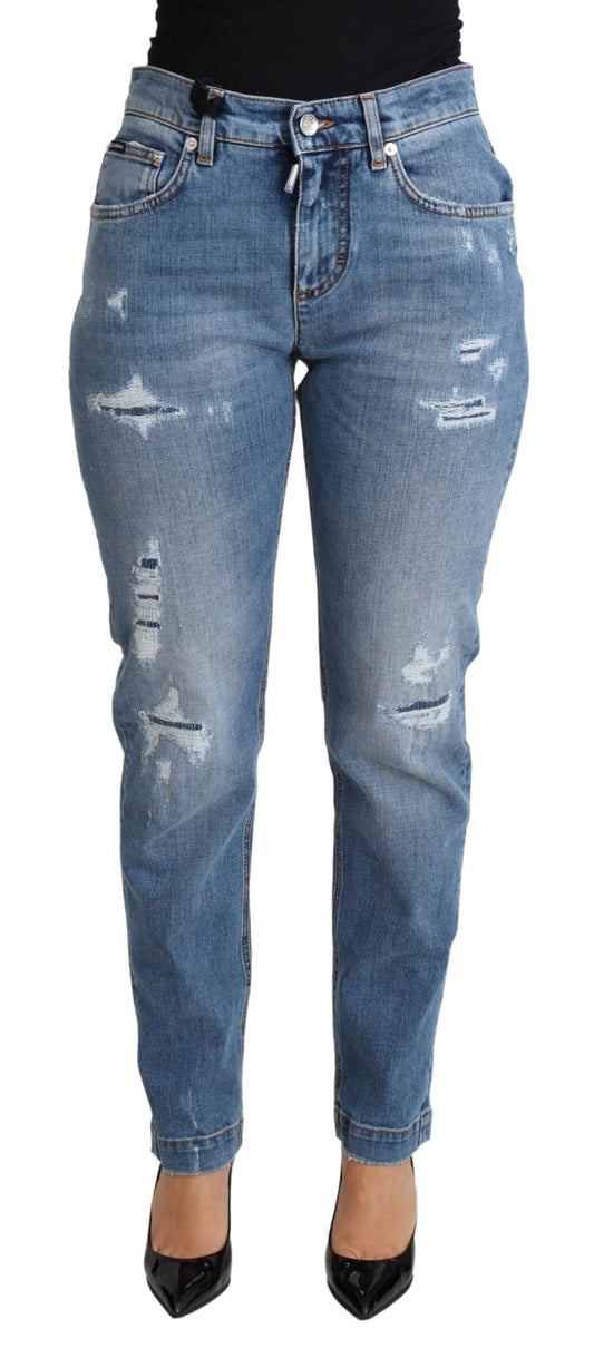 Jean skinny bleu en coton mélangé Dolce &amp; Gabbana