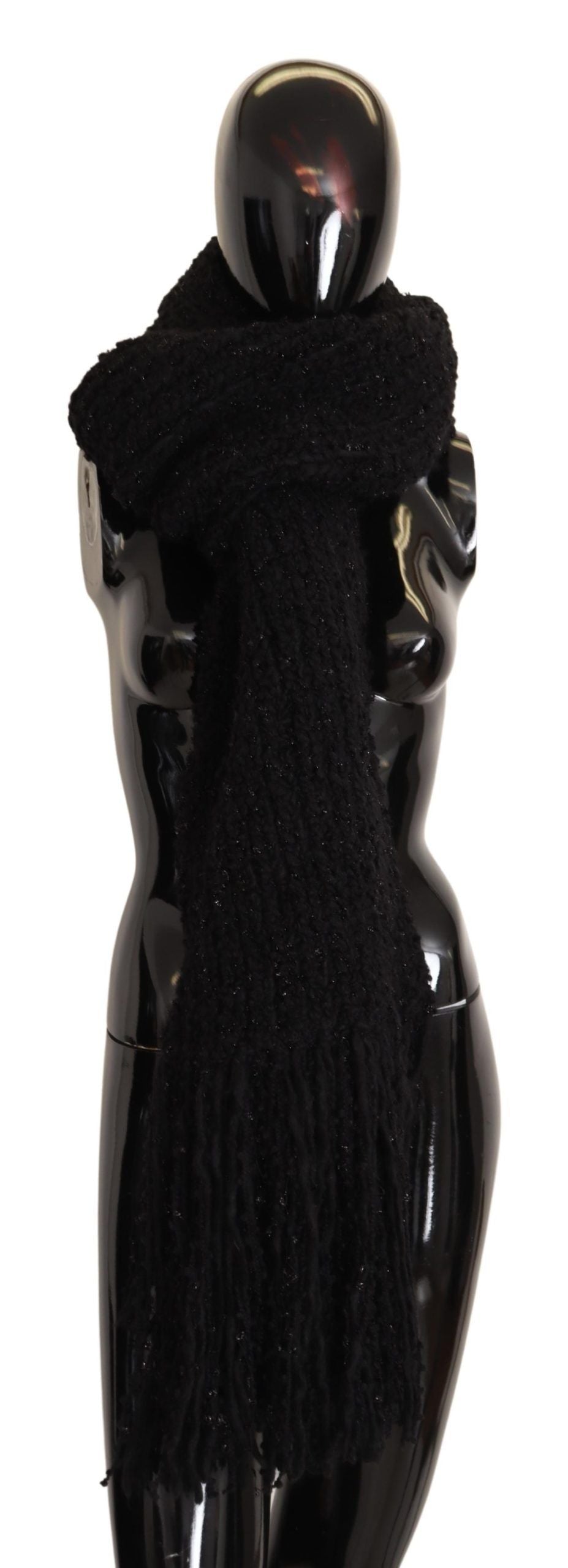 Écharpe châle en tricot de laine vierge noire Dolce &amp; Gabbana