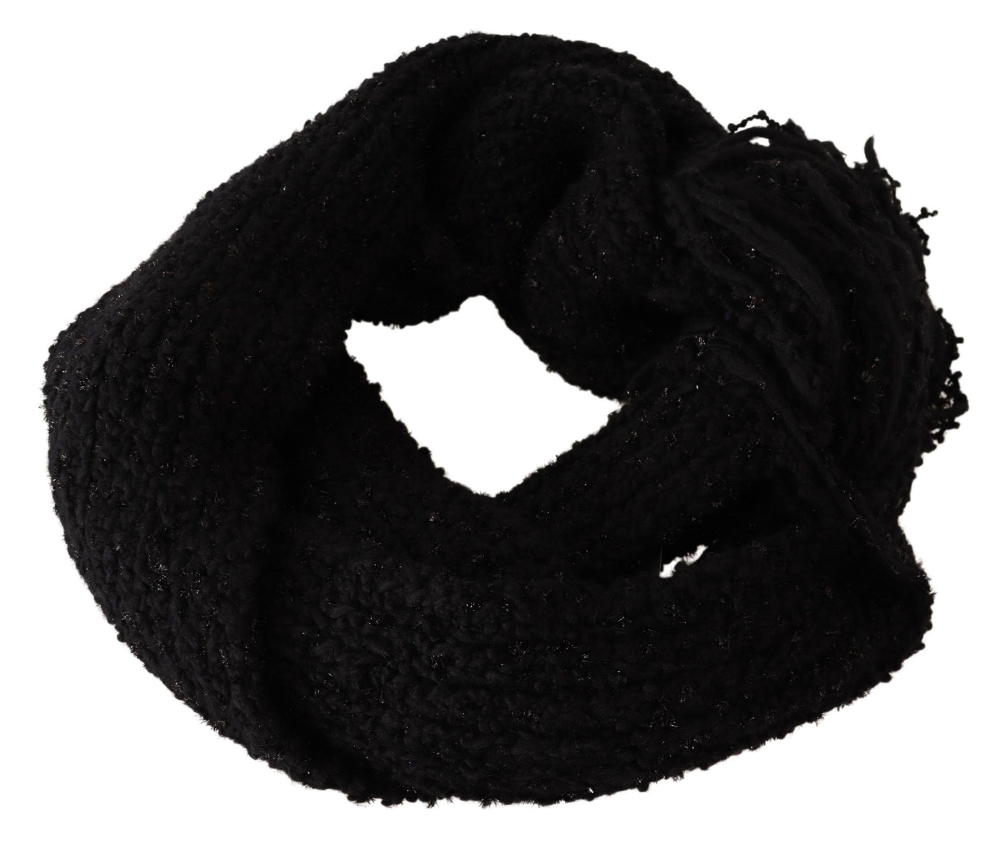 Écharpe châle en tricot de laine vierge noire Dolce &amp; Gabbana