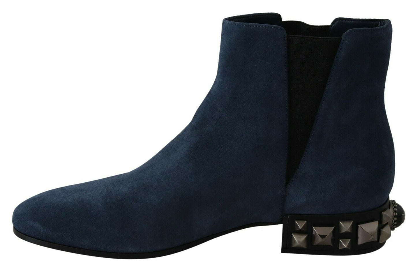 Dolce &amp; Gabbana - Bottines cloutées en daim bleu