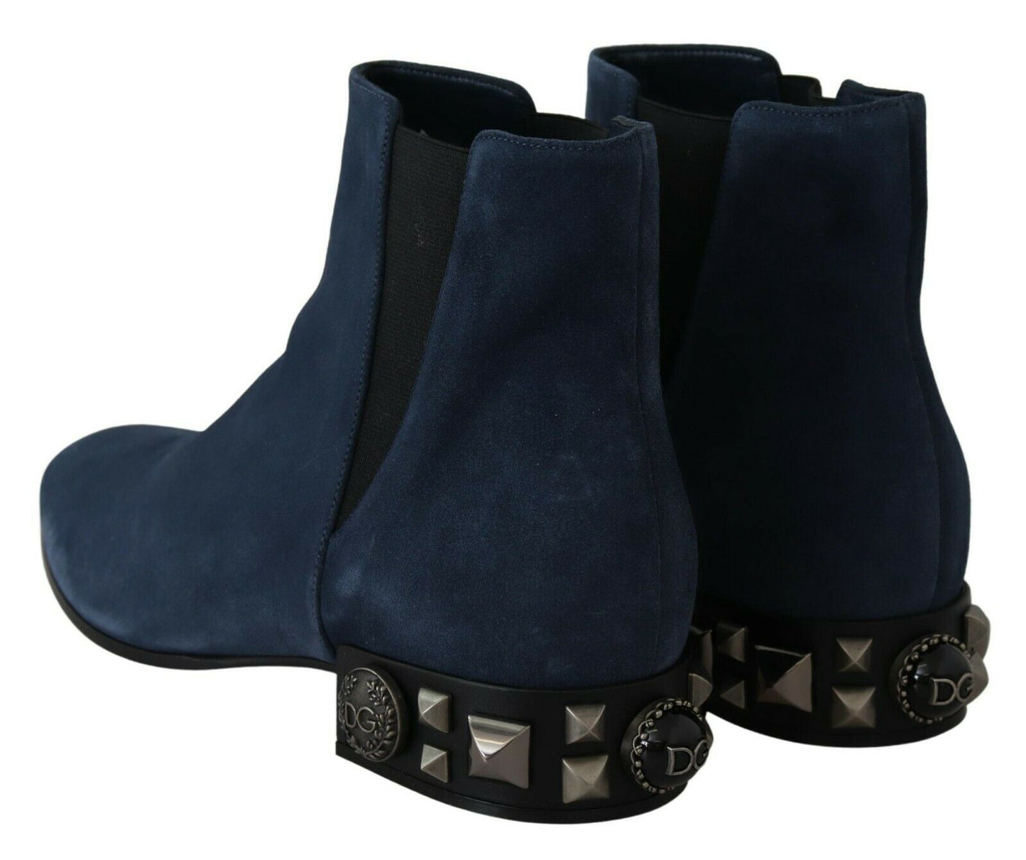 Dolce &amp; Gabbana - Bottines cloutées en daim bleu