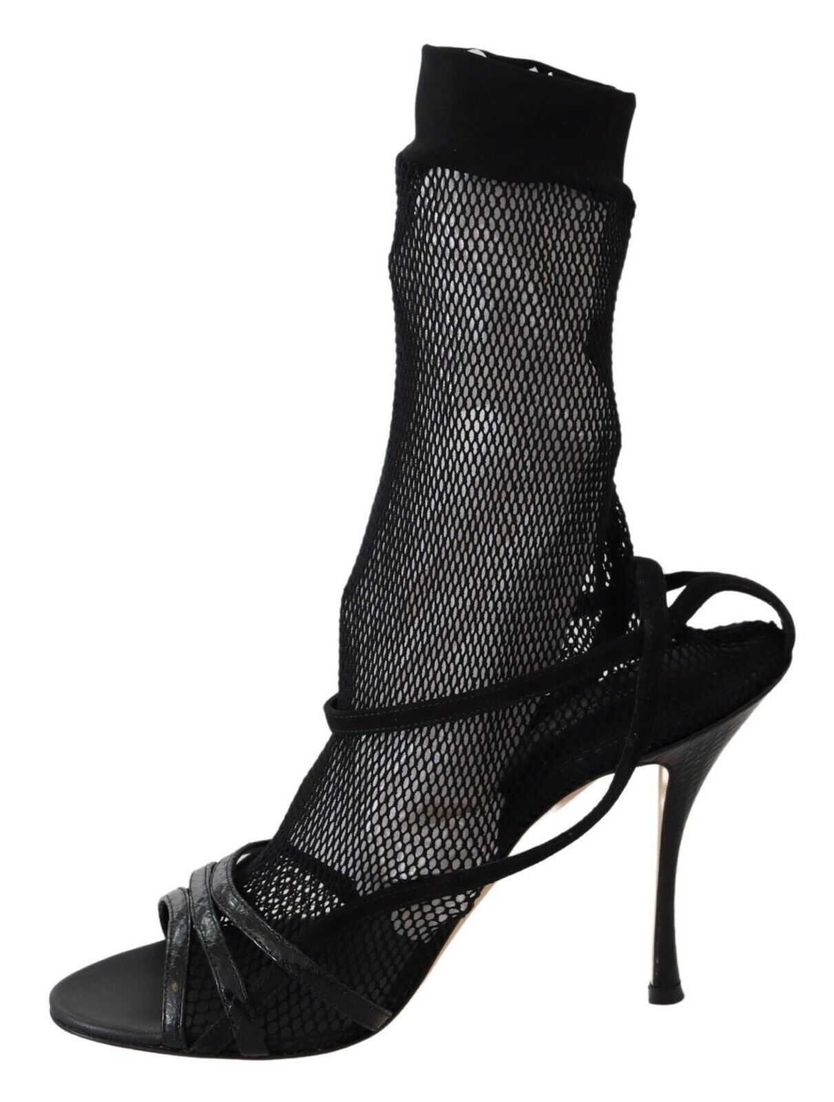Sandales à talons hauts en daim noir Dolce &amp; Gabbana