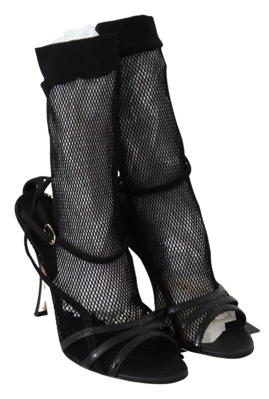 Sandales à talons hauts en daim noir Dolce &amp; Gabbana