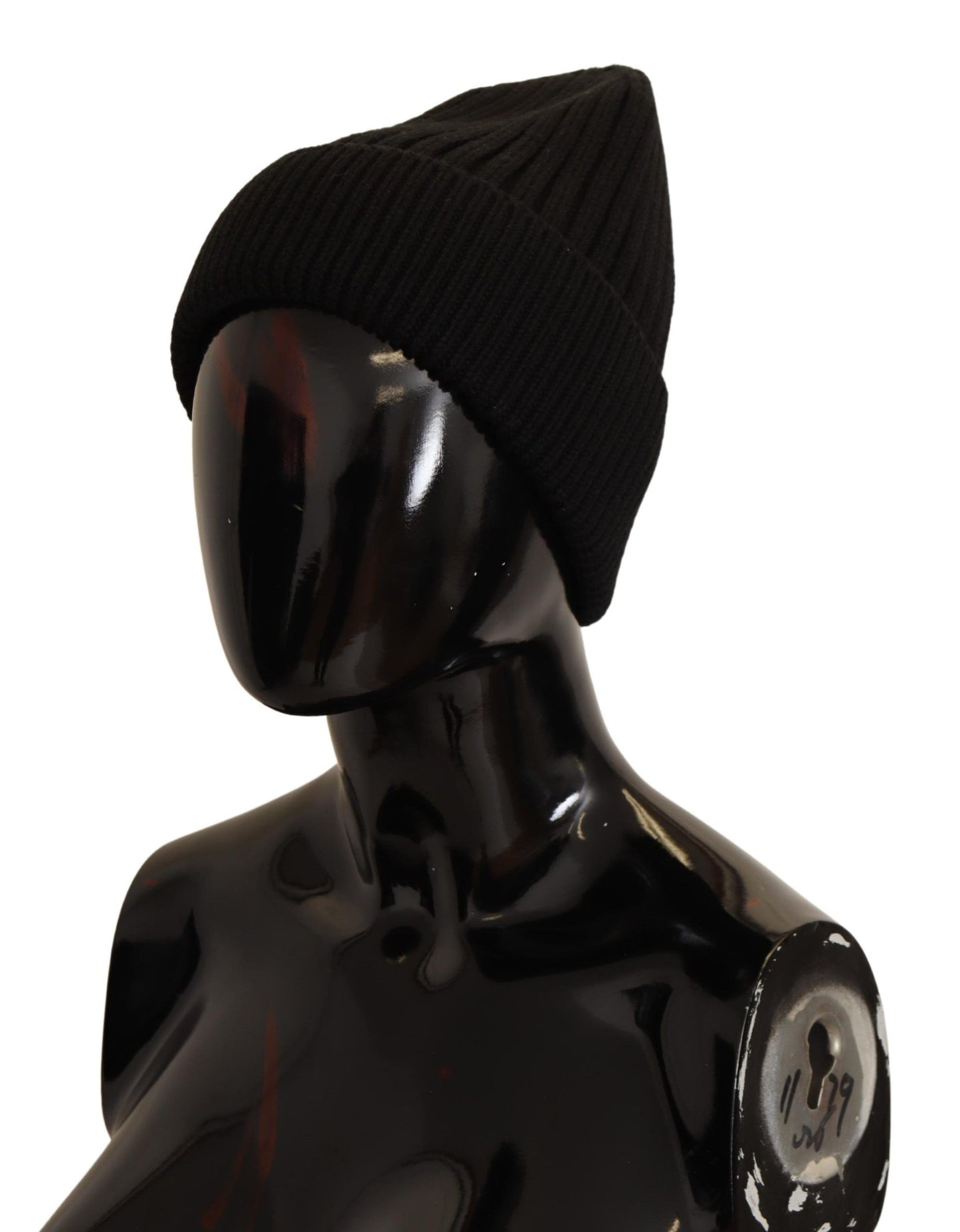 Bonnet d'hiver en laine noire Dolce &amp; Gabbana pour femme