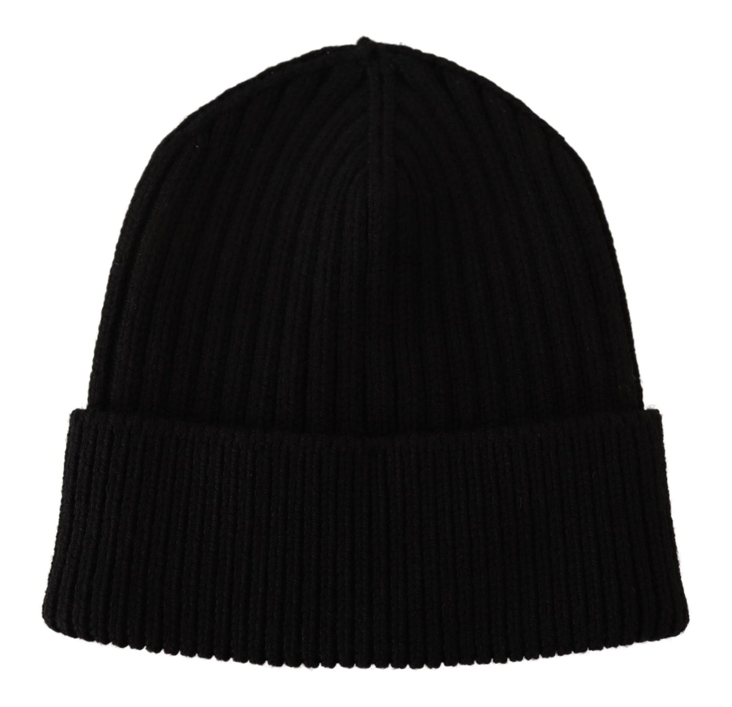 Bonnet d'hiver en laine noire Dolce &amp; Gabbana pour femme