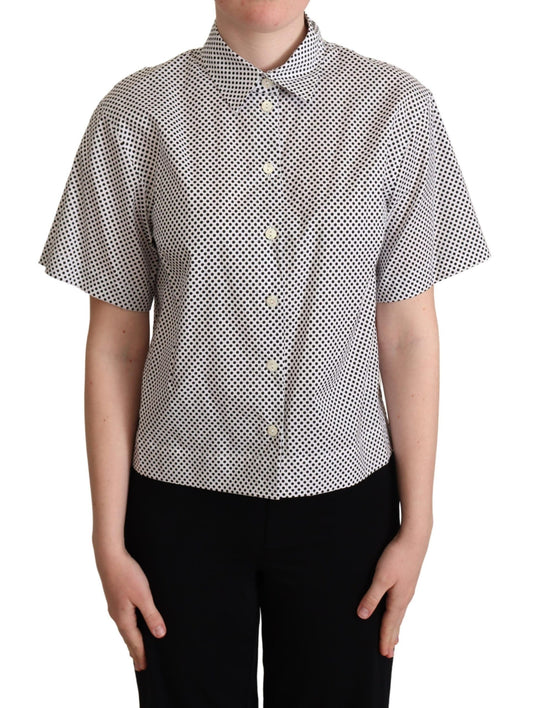 Chemise à col à pois noirs Dolce &amp; Gabbana blanche
