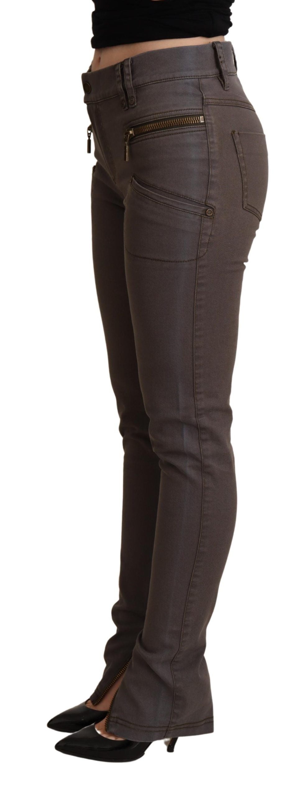 Jean skinny en coton stretch marron PLEIN SUD