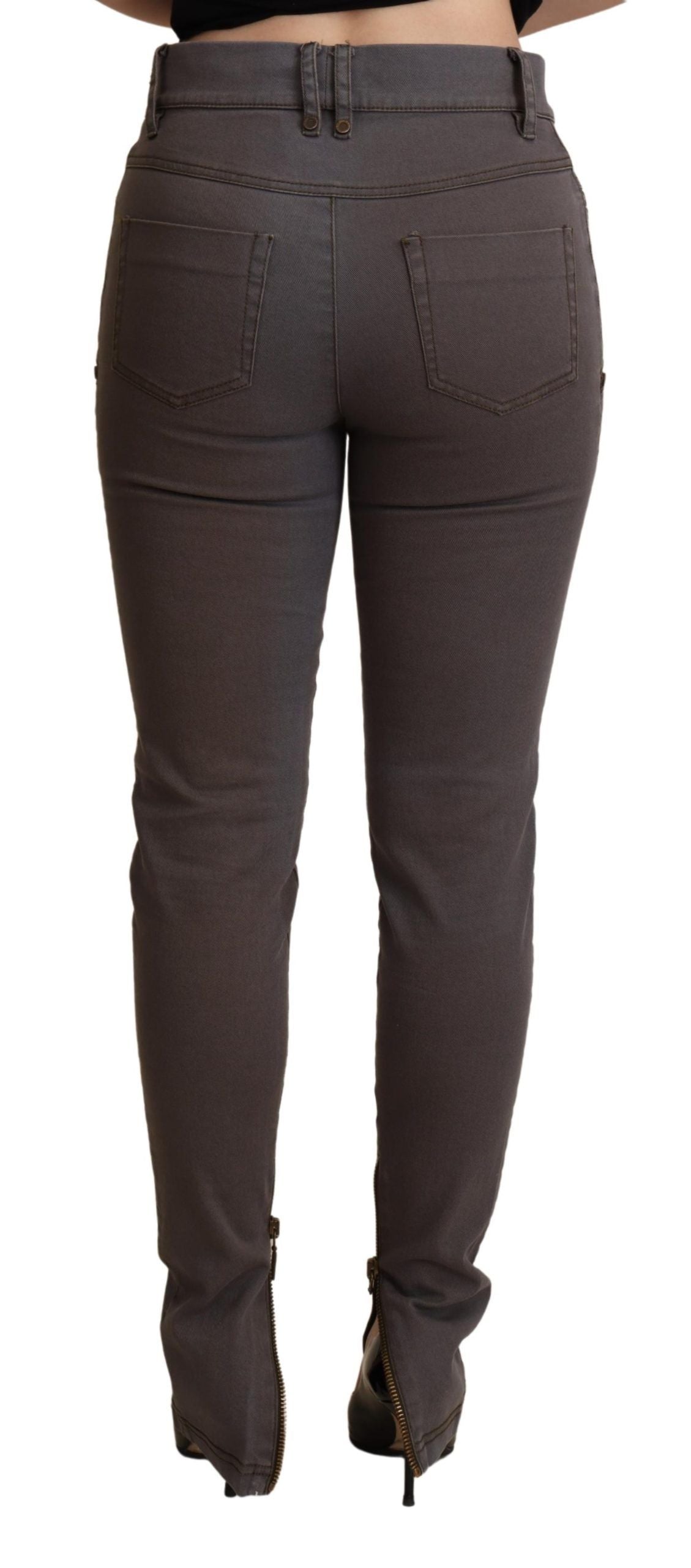 Jean skinny en coton stretch marron PLEIN SUD