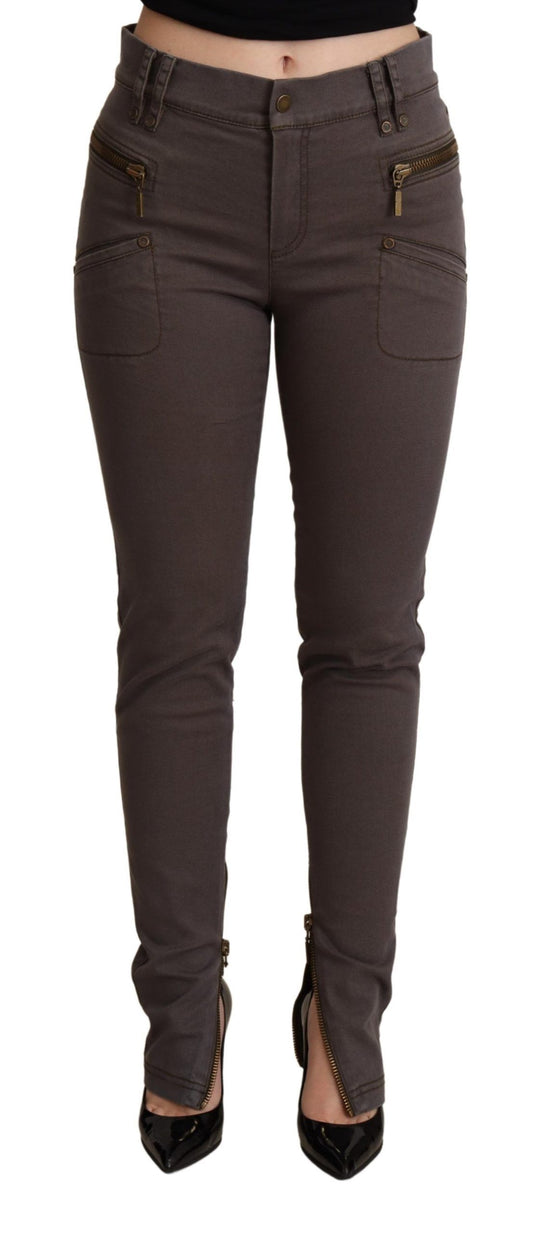 Jean skinny en coton stretch marron PLEIN SUD