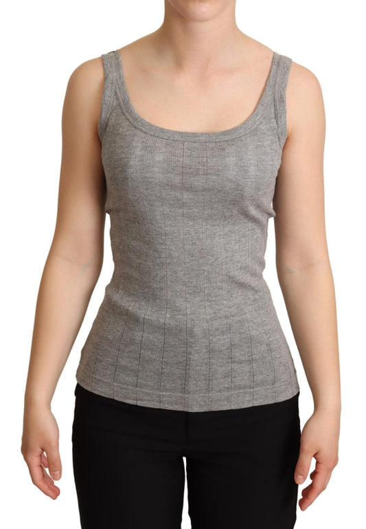 T-shirt débardeur en coton modal gris Dolce &amp; Gabbana