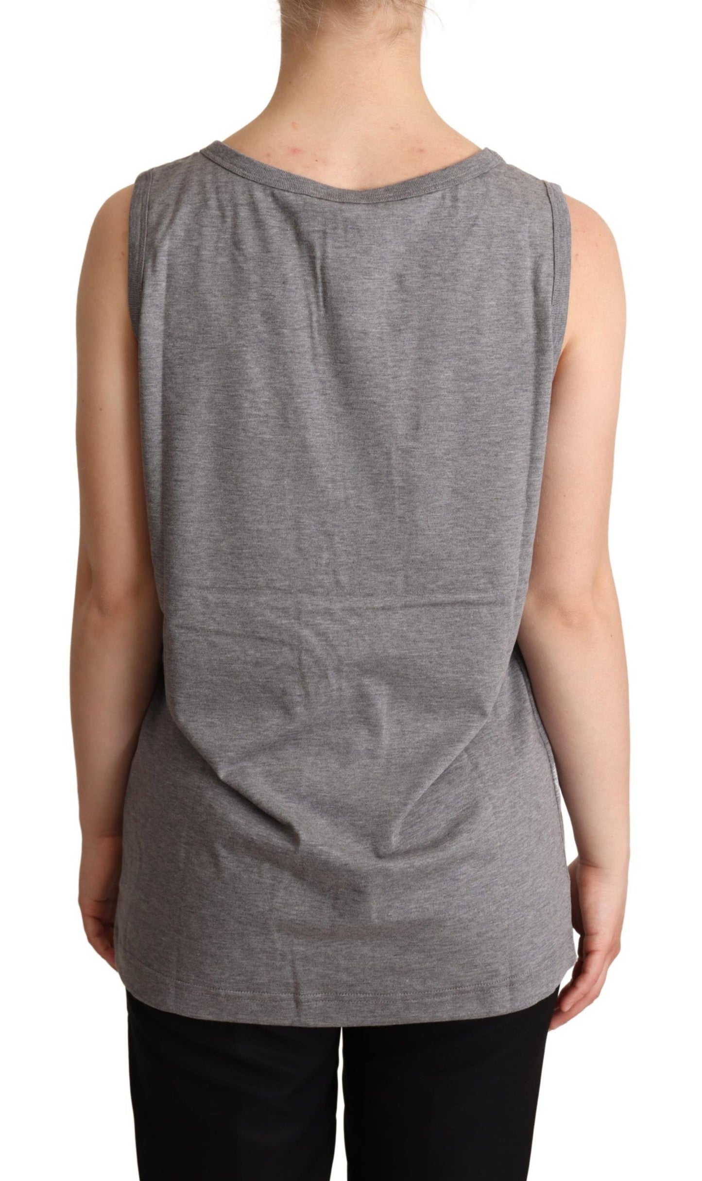 T-shirt débardeur gris sans manches à col rond Dolce &amp; Gabbana
