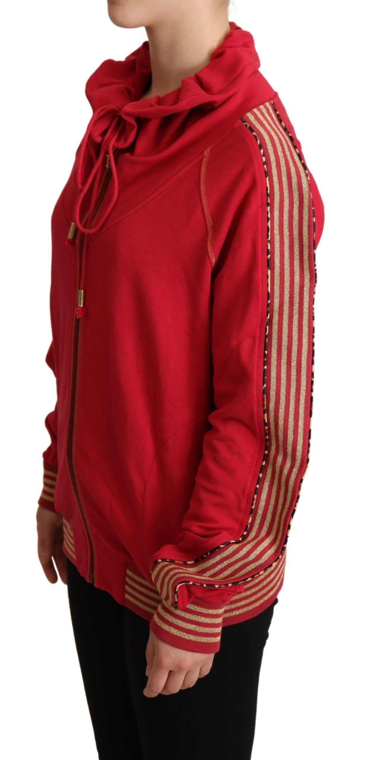 Sweat-shirt à capuche et veste zippée rouge John Galliano