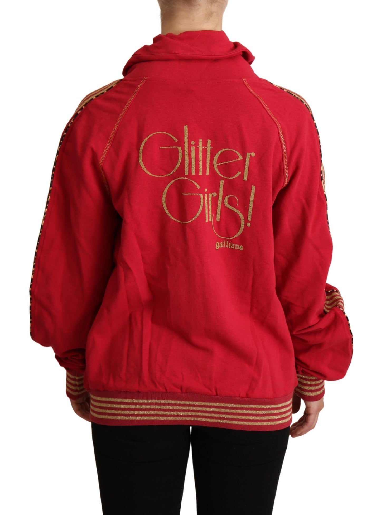 Sweat-shirt à capuche et veste zippée rouge John Galliano