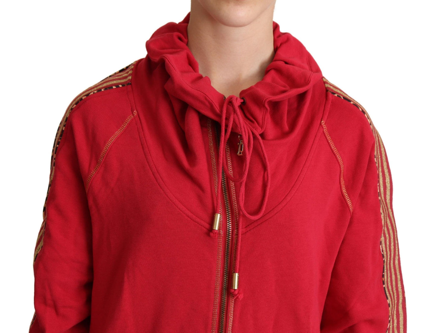 Sweat-shirt à capuche et veste zippée rouge John Galliano