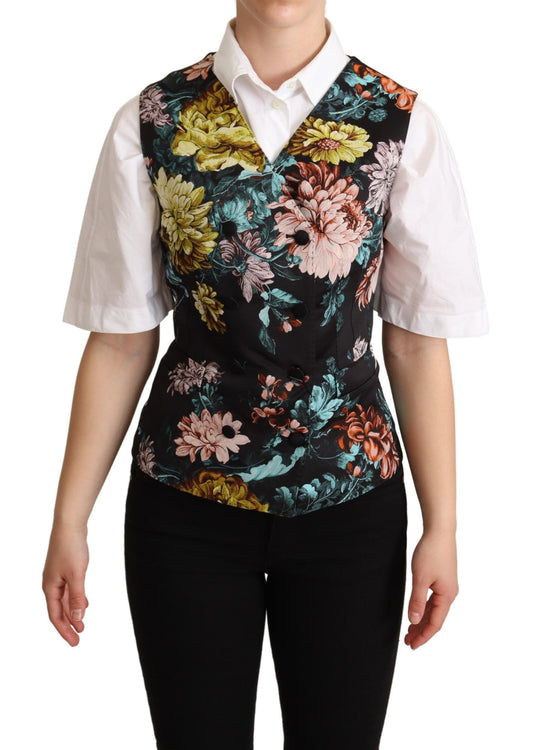Gilet en jacquard fleuri noir Dolce &amp; Gabbana