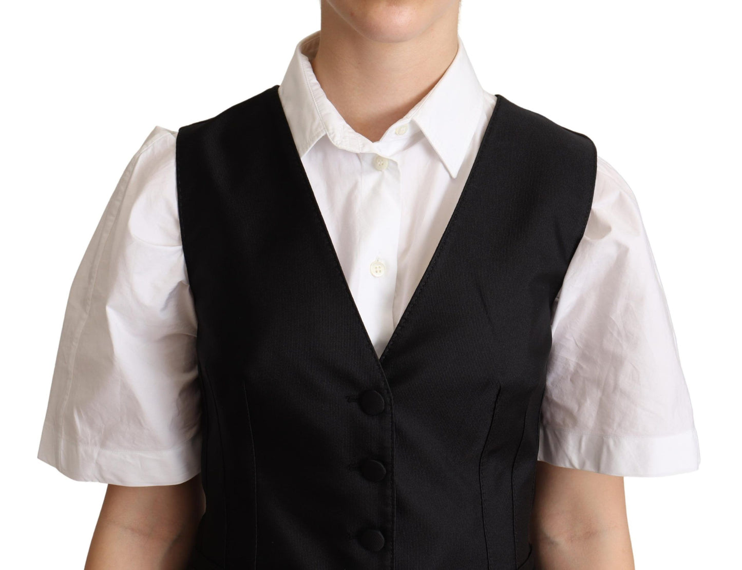 Gilet sans manches en soie noire Dolce &amp; Gabbana