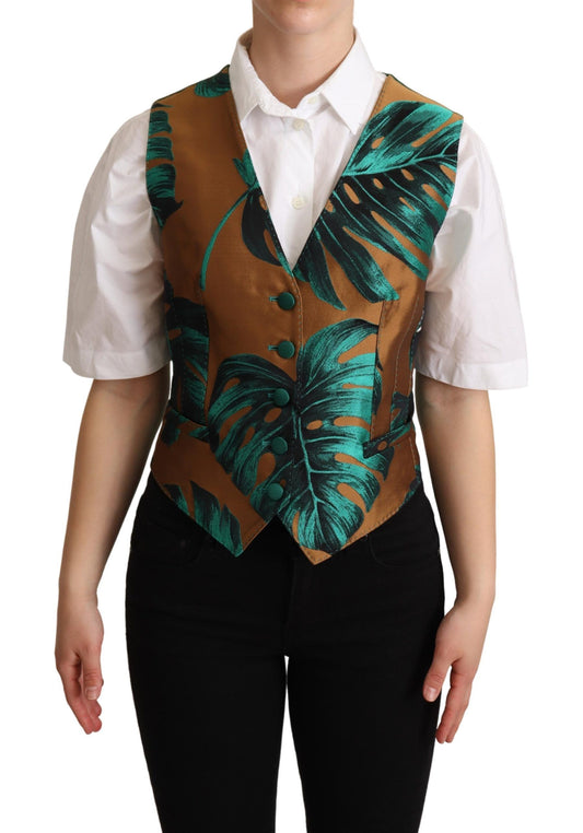 Gilet Dolce &amp; Gabbana en jacquard vert et doré