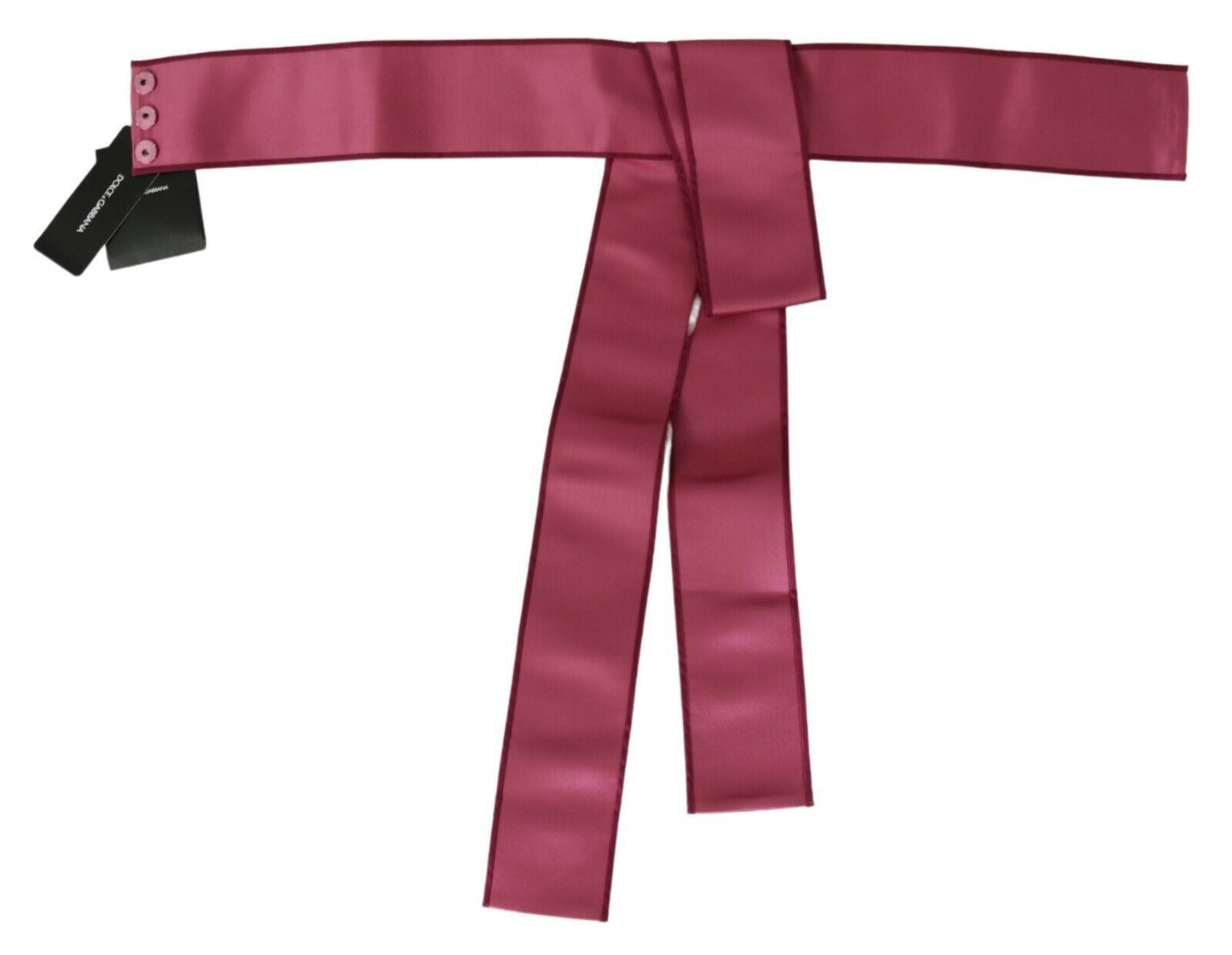 Ceinture large à 3 boutons Dolce &amp; Gabbana en soie rose 100 %