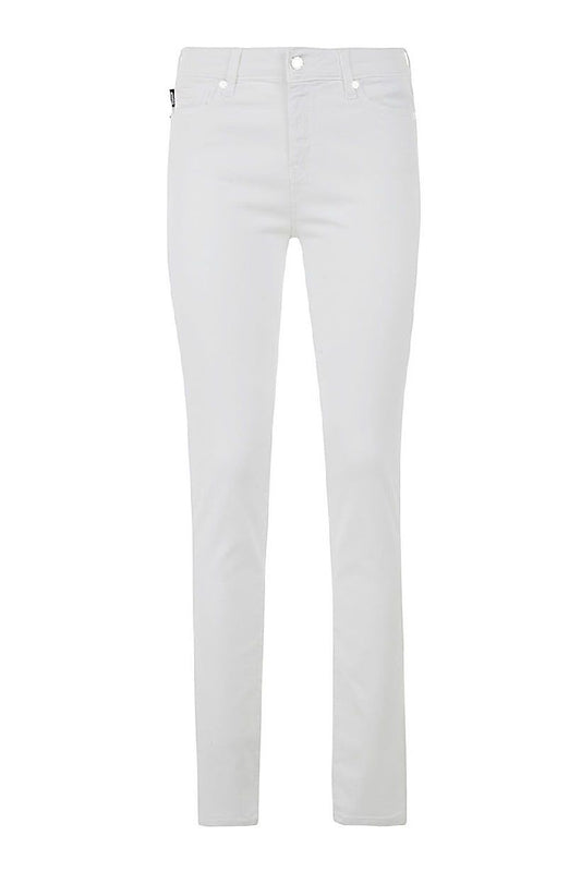 Jean femme en coton blanc Love Moschino