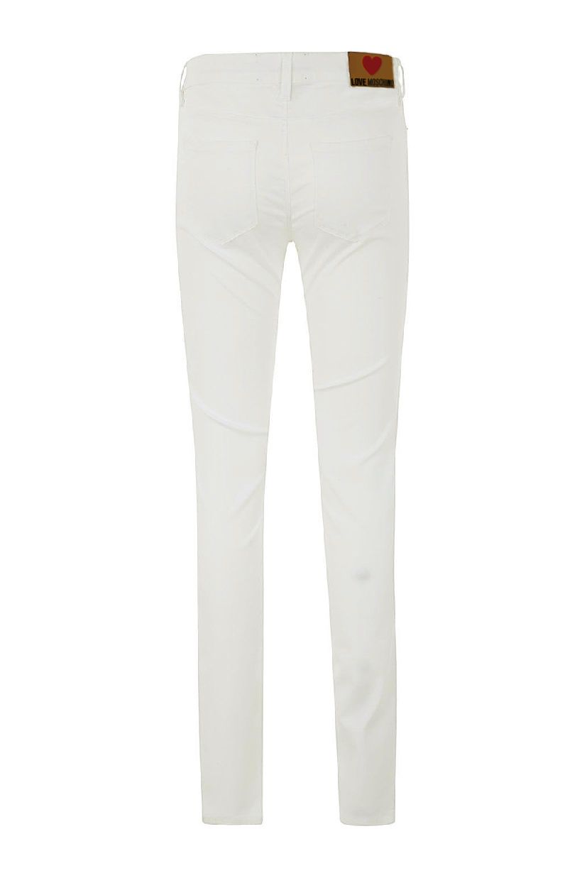 Jean femme en coton blanc Love Moschino